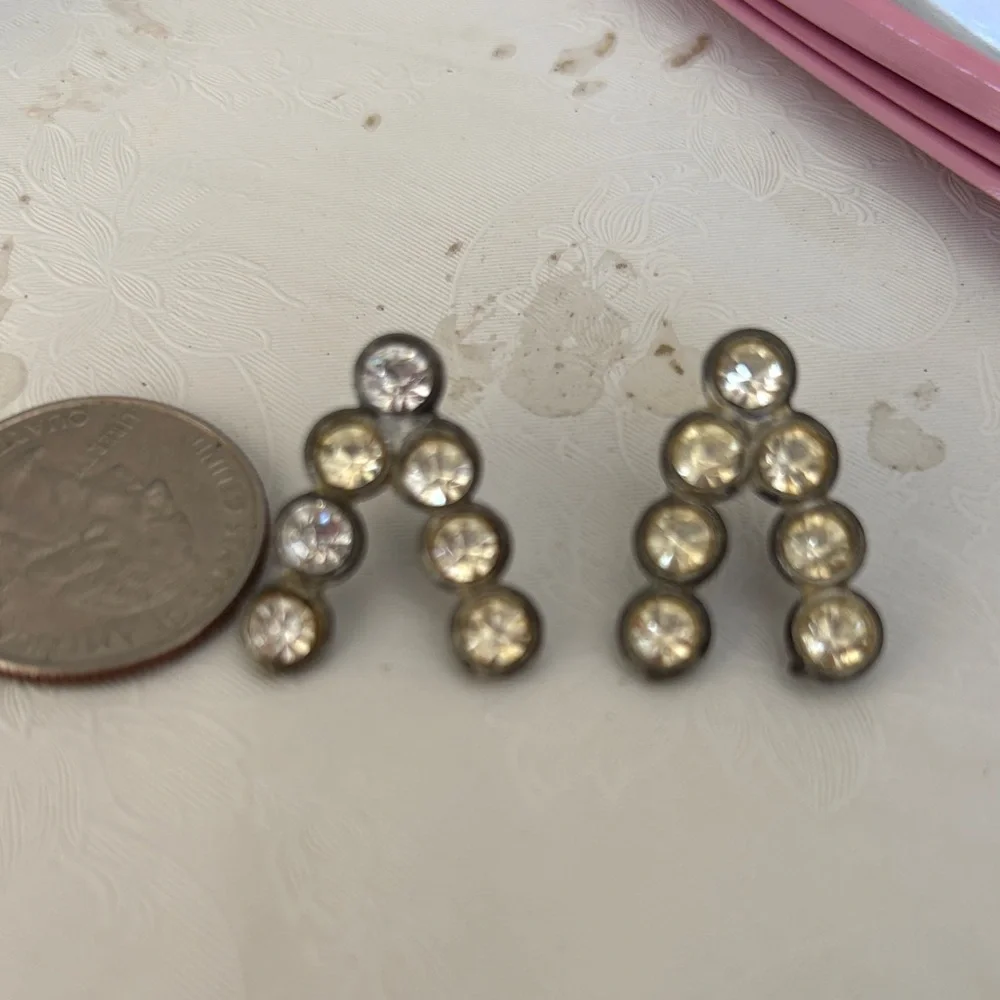 Vintage Silver Rhinestone Accent Pins - Picture 2 of 3